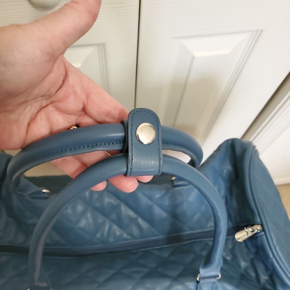 Samantha Brown Wheeled Nylon quilted Weekender - Blue - Picture 4 of 9